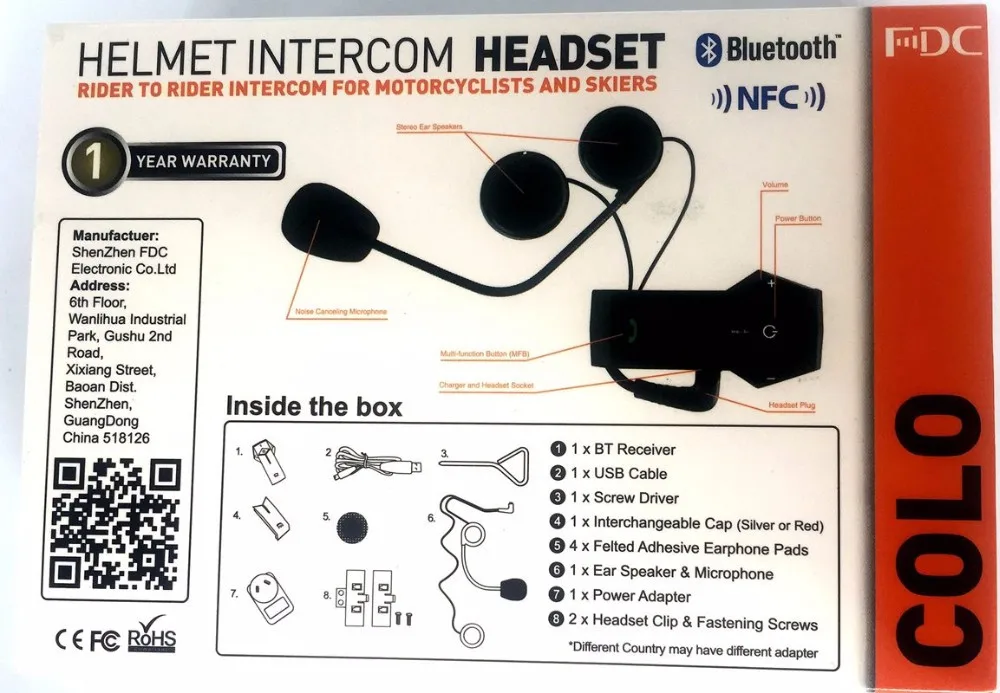 Водонепроницаемая bluetooth-гарнитура домофон с NFC и fm-радио для мотоциклетного шлема Freedconn