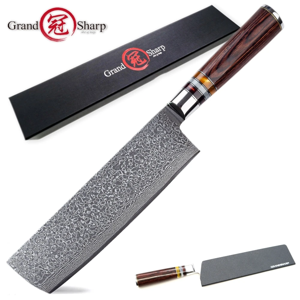  Asian Knife Japanese Damascus Steel Nakiri Knife Vegetables Cleaver Cooking Tools Kitchen Knives vg - 32882153570