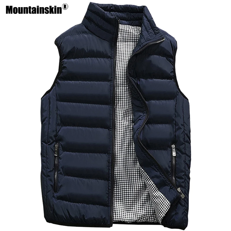 

Mountainskin New Sleeveless Vests Warm Men's Jacket Autumn Brand Clothing Winter Casual Waistcoat Cotton Padded Coats 5XL SA584