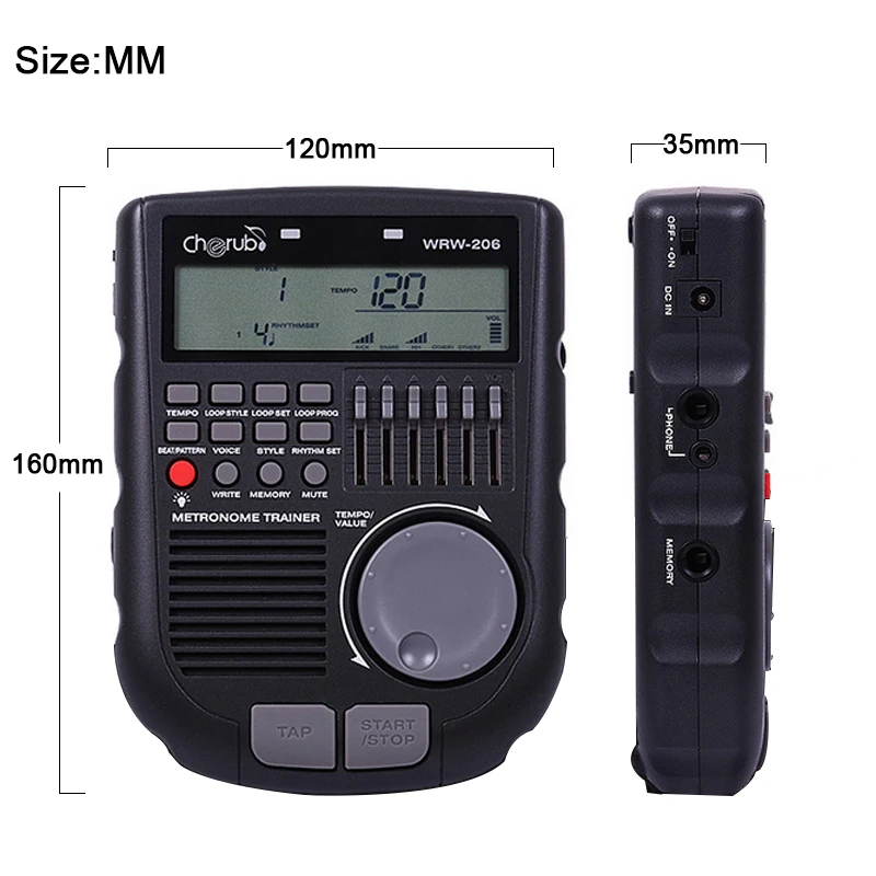 Херувим WRW-206 барабан электронный метроном барабанщик тренер цифровой метроном ритм Editor барабанщик репетитор