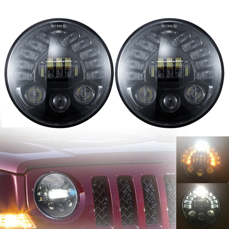 7inch Led Headlights With Drl Turn Signal Lights For Jeep Wrangler