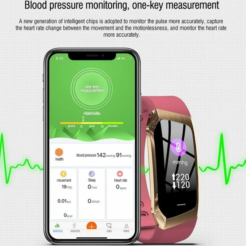  E18 Smart Farbe Bildschirm Armband IP67 Wasserdichte Blutdruck Blut Sauerstoff Herz Rate Monitor Sp