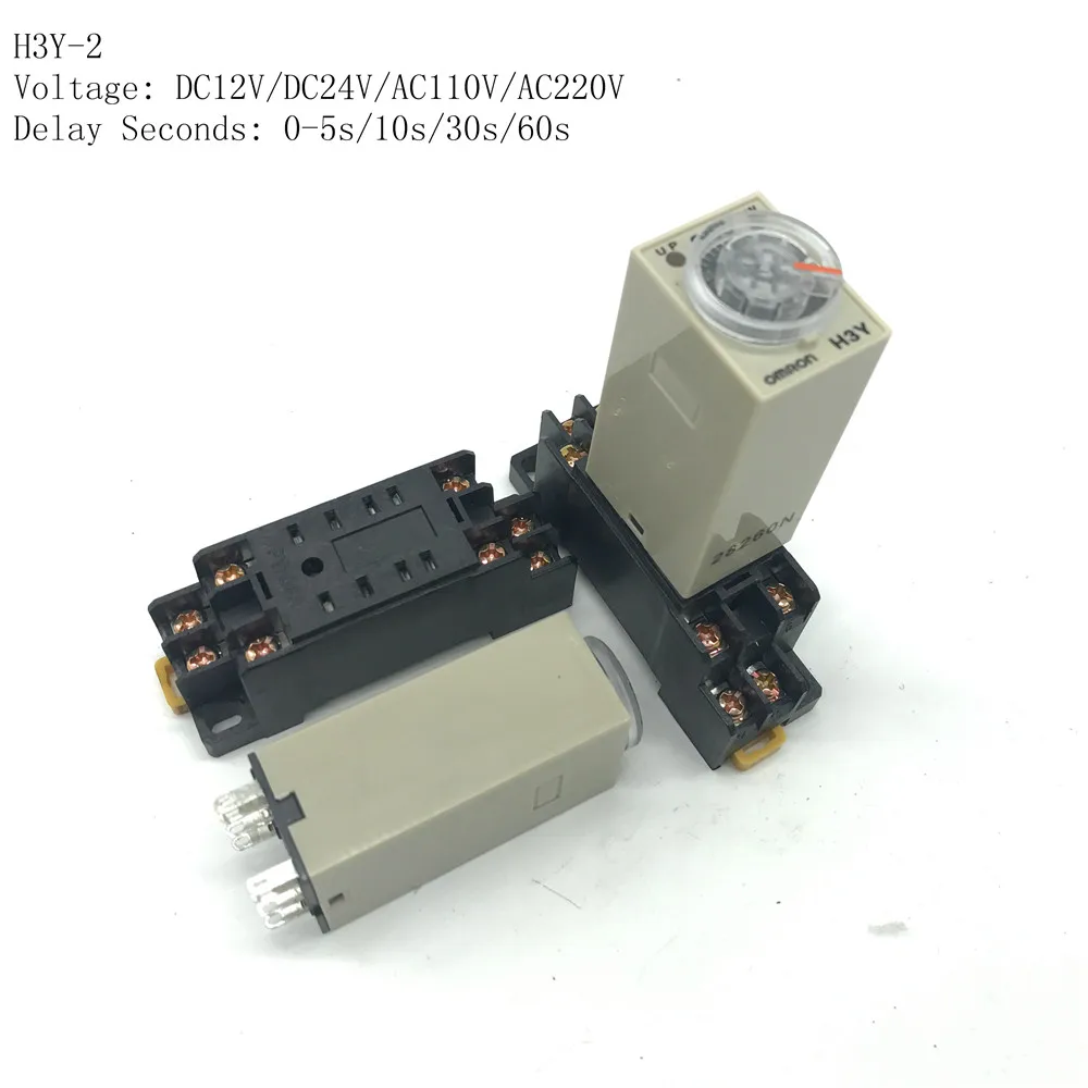 Таймер задержки с таймером 8 контактное реле разъемом 1 комплект AC220V 0 5/10/H3Y 2 PYF08A|8