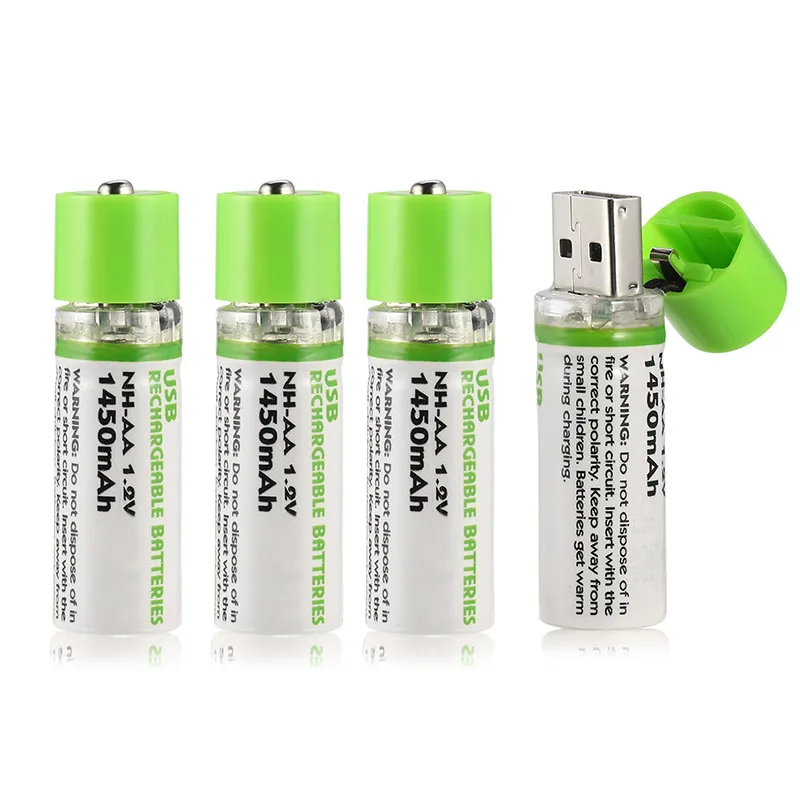 1,2 V AA перезаряжаемая батарея 1450mAh Ni-MH батарея цикл USB зарядка для игрушечного фонарика инструмент перезаряжаемая Ni-MH батарея