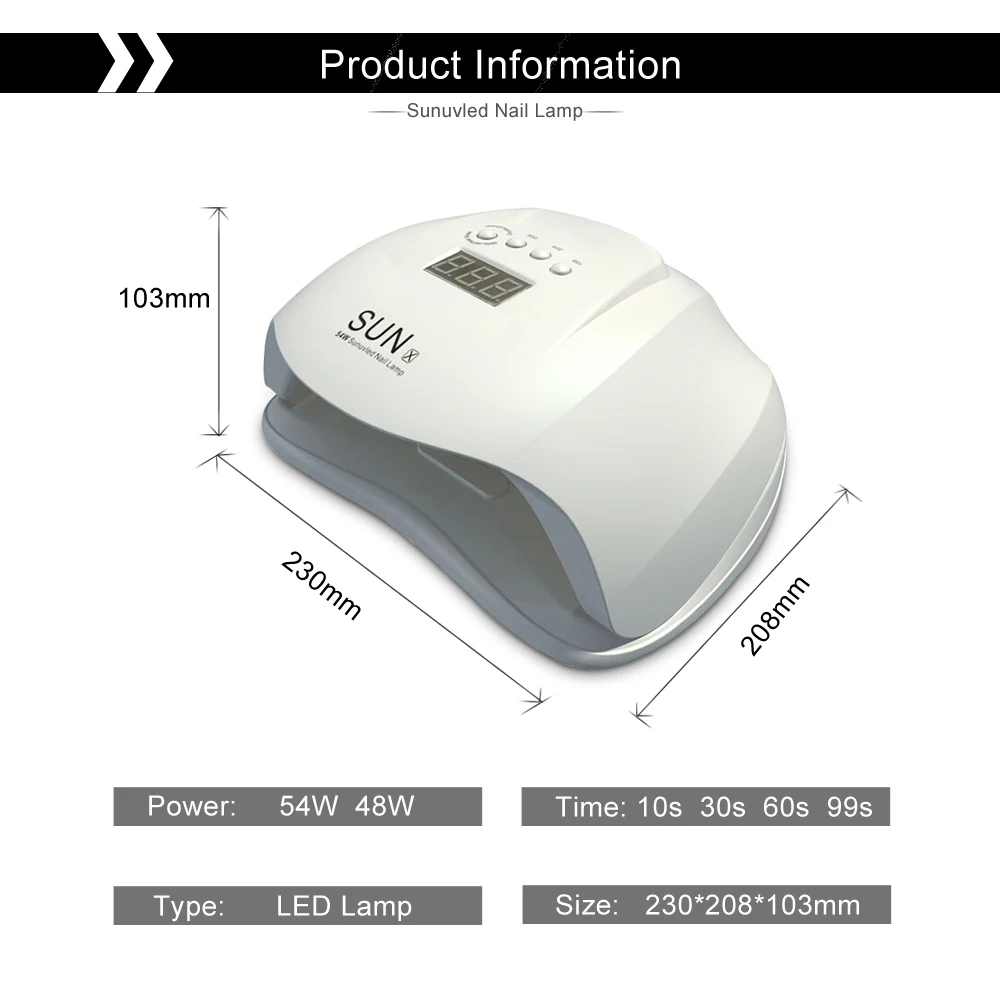 LKE SUN X 36 Вт 54 Вт лампа для ногтей УФ светодиодный светильник сушилка лампа 36 светодиодный s Сушилка для ногтей для всех гелей лак 10s 30s 60s с автоматическим датчиком лампа для ногтей
