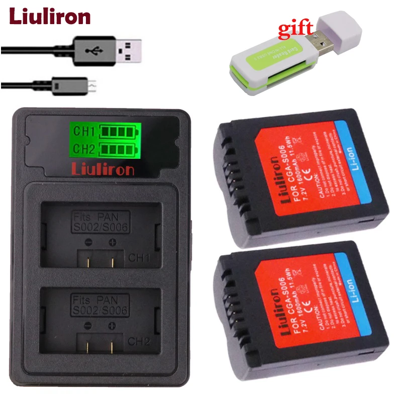CGA S006 S006A DMW BMA7 ДМВ Батарея + ЖК дисплей USB Зарядное устройство для цифрового