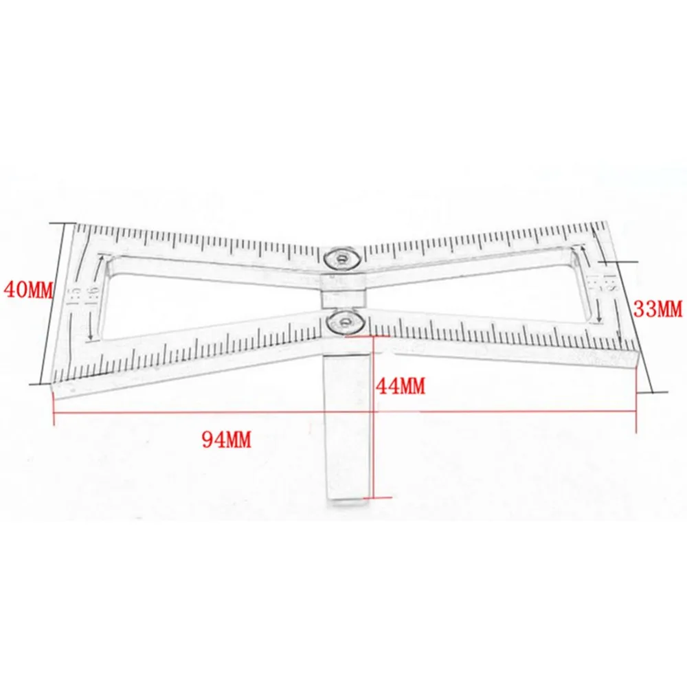 Ласточкиного хвоста Концевая фреза для вырезания гнезд для калибровочных кроя Медь Маркер Шаблон Размеры 1:5 1:6 1:7 1:8 древесины измерительный инструмент HY30