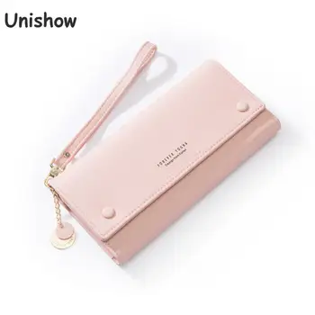 

Unishow wristband Women Long Clutch Wallet Large Capacity Wallets Female Purse Lady Purses Phone Pocket Card Holder Carteras