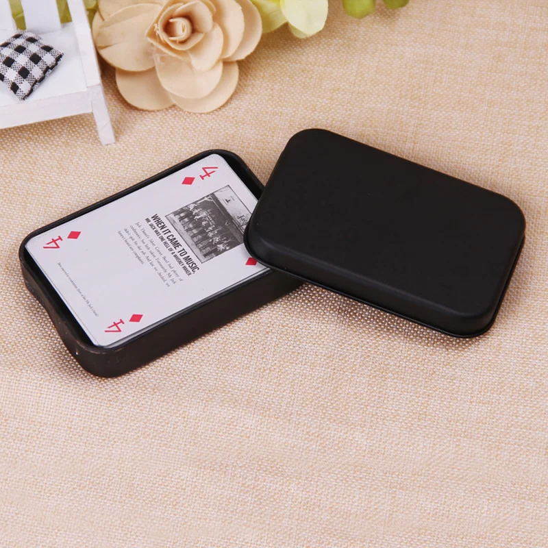 

Mini Black Tin Box Small Empty Metal Storage Box Case Organizer For Money Coin Candy Keys Playing Card Gift Box