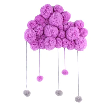 

Cute Raining Clouds Water Drop hair ball string Baby Rattles Girls Bed Hanging Tent Toy for Children Room Decoration