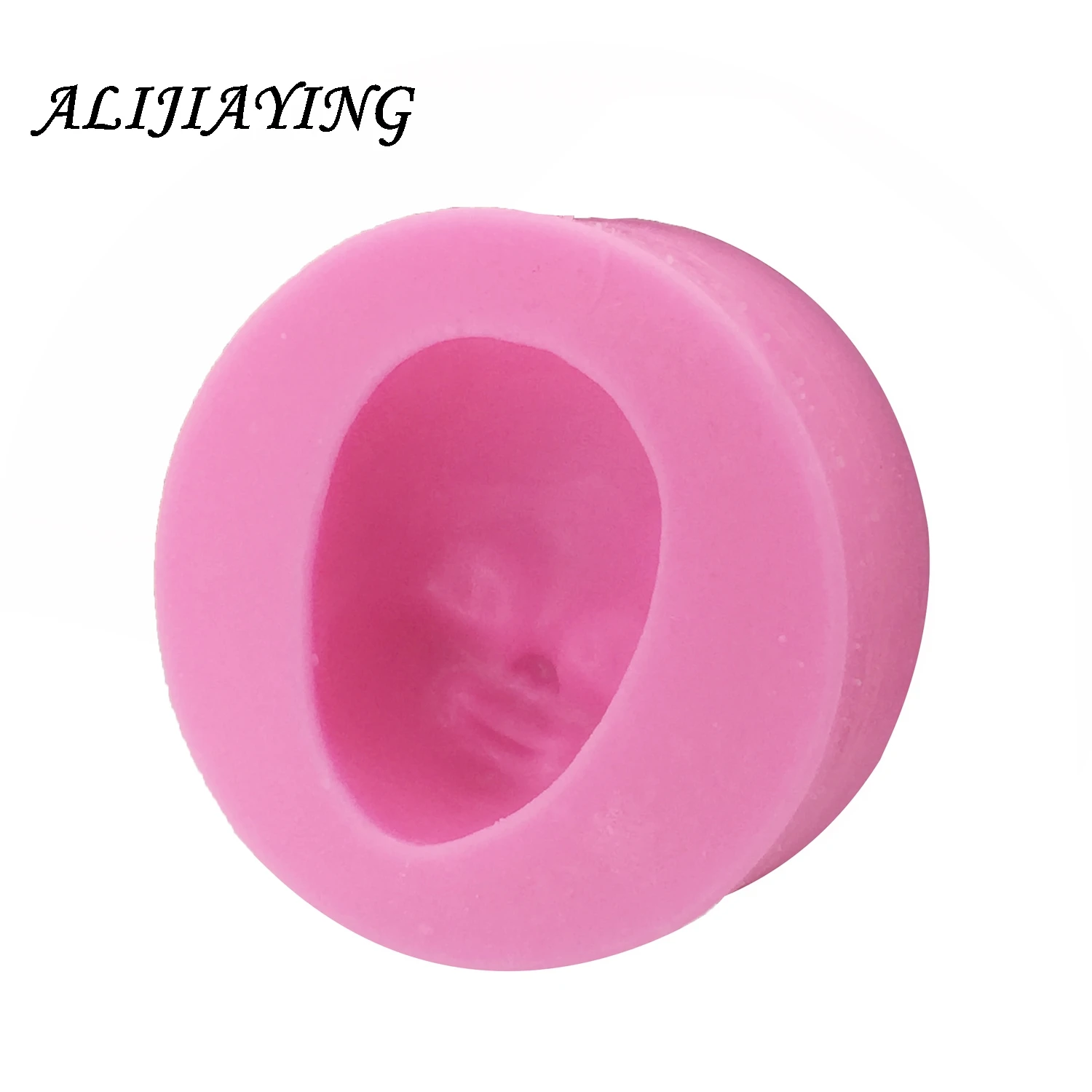 Polymer Clay Resin 3D Baby face girl Head chocolate silicone mold for cake decorating tools D0885