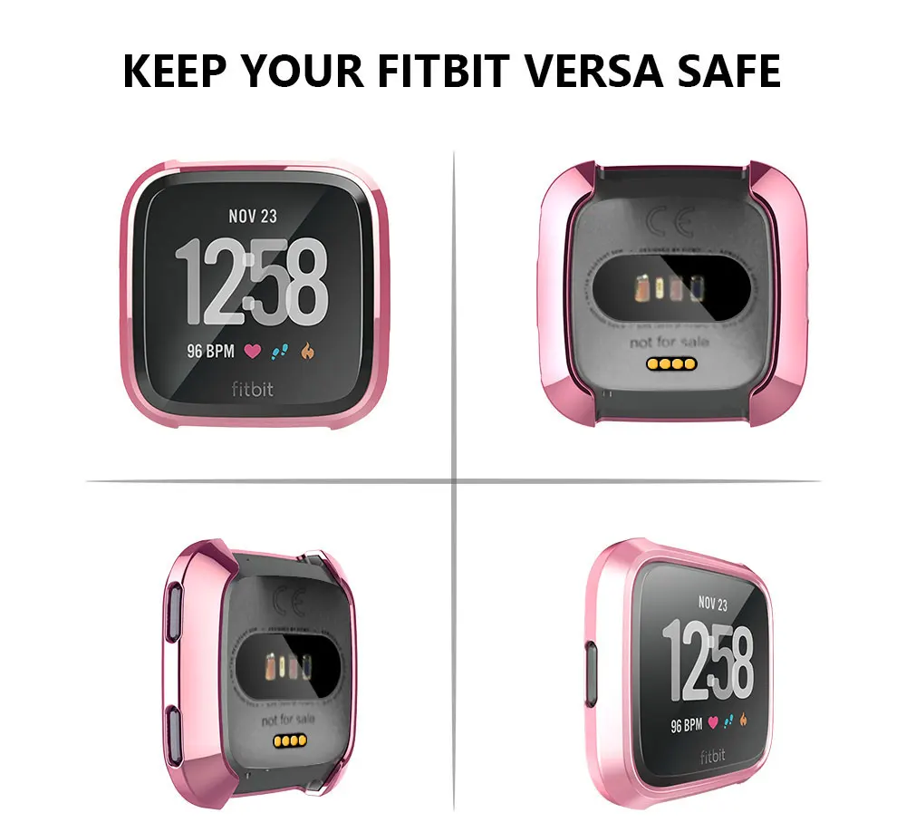 NYFundas 360 градусов Чехол для Fitbit Versa часы ТПУ покрытие экрана протектор усиленный чехол для Fit Bit Versa аксессуары для часов