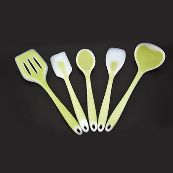 

5pcs/set Green Plastic Kitchen Cooking Utensil Set Heat Resistant Cooking Tools Tableware Turner Spatula Soup Ladle