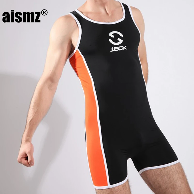 Aismz Men Bodysuit/Man Slimming One Piece Wrestling Shapewear/Gay