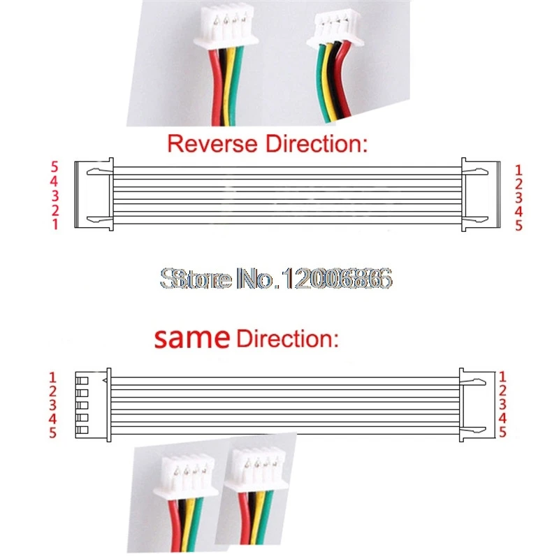 Двойной конец 30 см 24AWG 5 P XH 2 54 мм контактный фоторазъем женский и мужской с