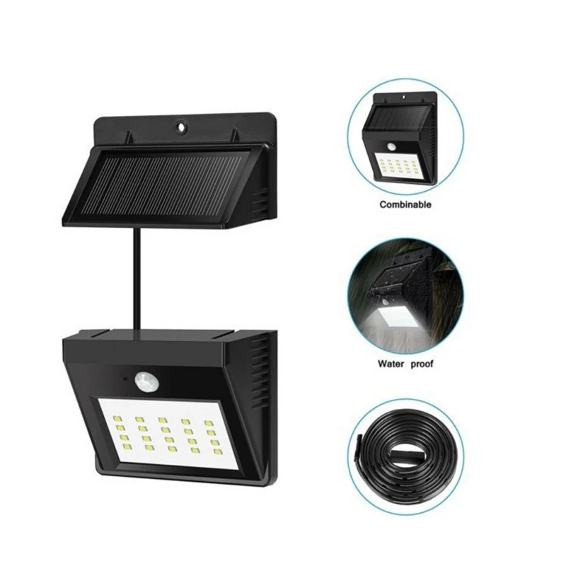 

40 LED Waterproof Separable Solar Panel Outdoor LED Wall Lamp Motion Sensor/Night Sensor Solar Lamps For Garden Night Light