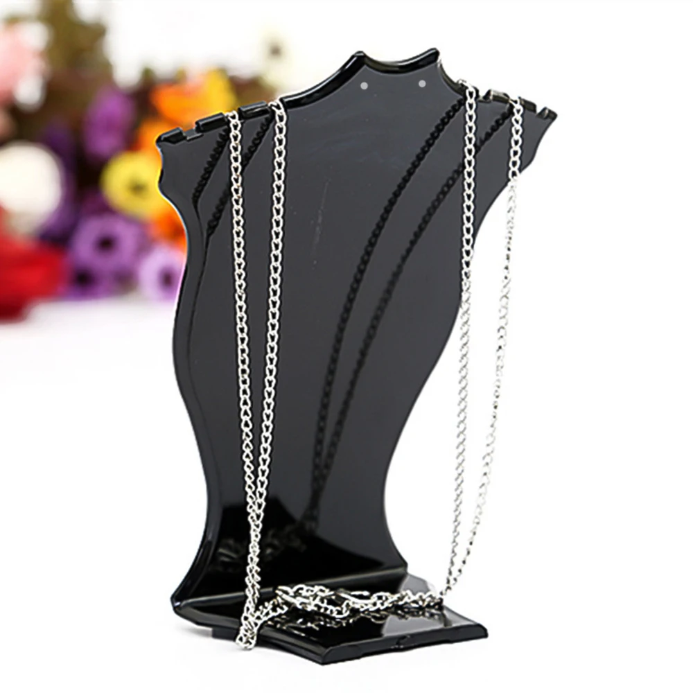 Ювелирные Изделия Дисплей подвеска ожерелье цепь держатель серьги бюст стойка-витрина для демонстрации стойки черный показ Упаковка Дисплей