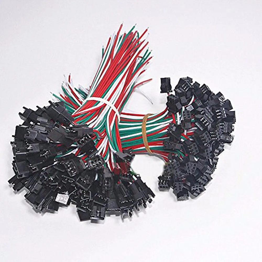 50pairs/lot 10cm/pcs 20cm/pair 2pin LED connecting wire, male and