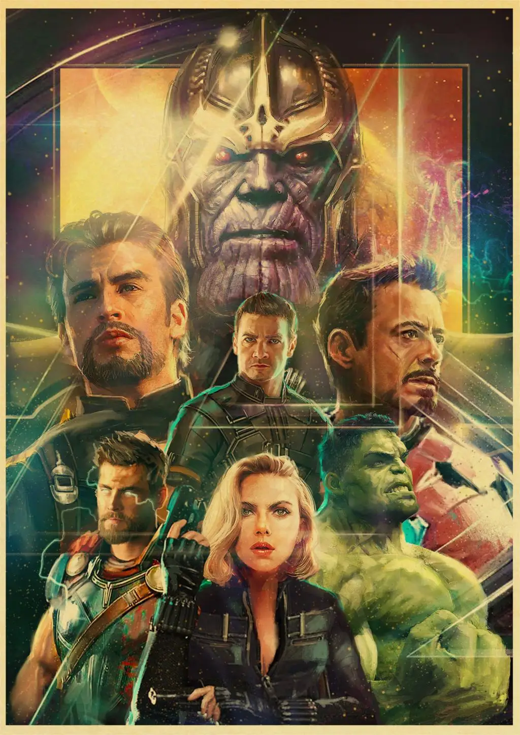 Vinatge плакат Мстители Бесконечность войны Marvel фильм плакат крафт-бумага принты в стиле ретро домашний декор комнаты художественные наклейки на стену