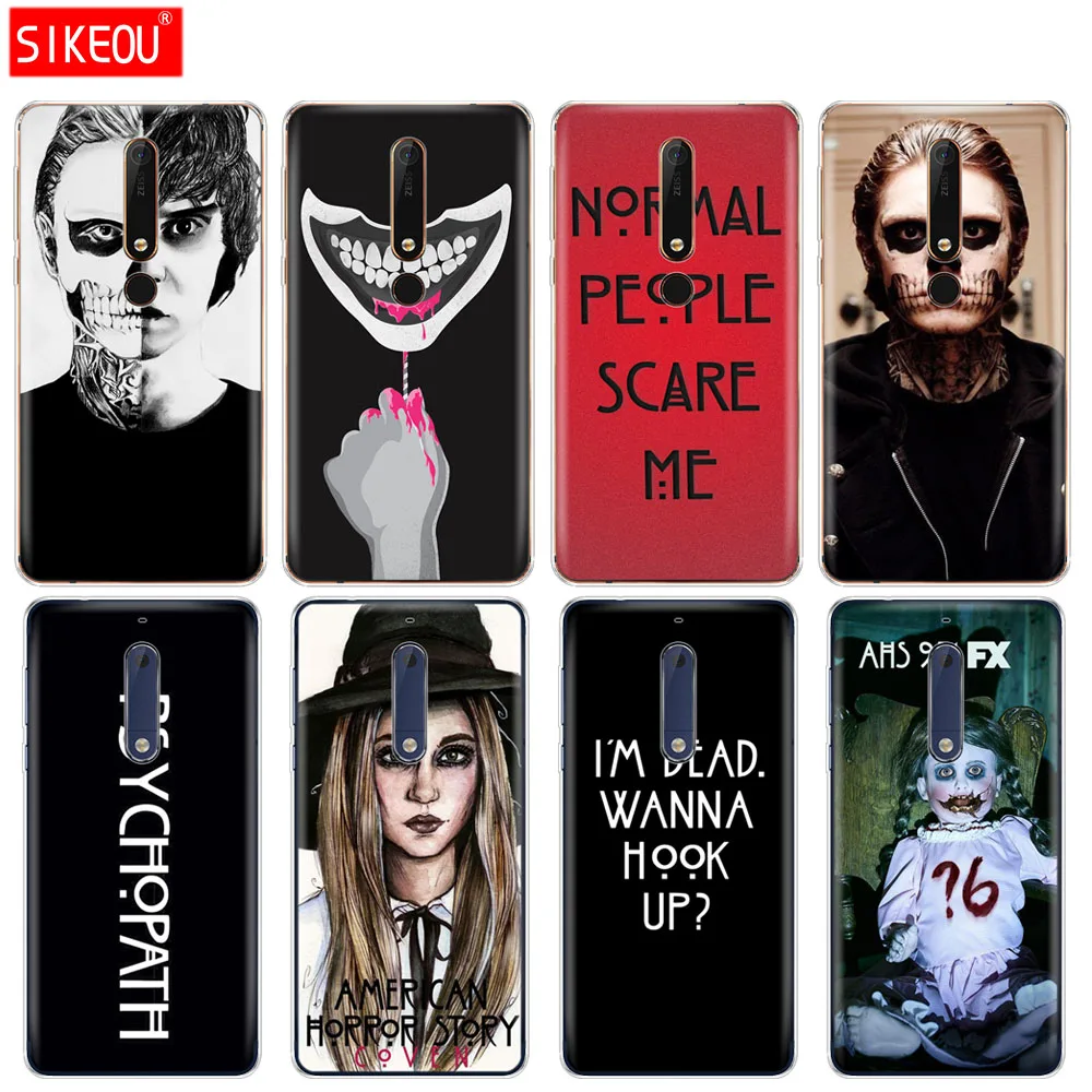 

silicone cover phone case for Nokia 5 3 6 7 PLUS 8 9 /Nokia 6.1 6 2018 psychopath evan peters horror