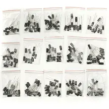 2017 Hot New 200Pcs 15 Value Electrolytic Capacitor Assortment Kit (1uF~220uF) Capacitors Assorted Set on sale