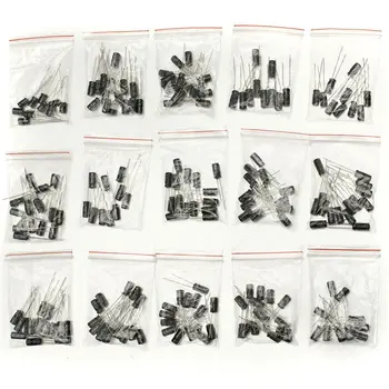 

2017 Hot New 200Pcs 15 Value Electrolytic Capacitor Assortment Kit (1uF~220uF) Capacitors Assorted Set on sale