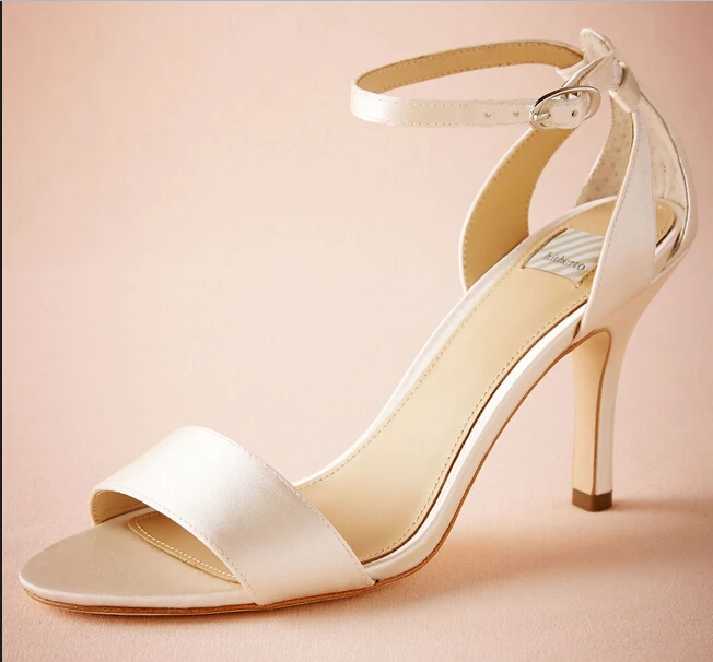 Women's Sandals 2016 Ivory Wedding Shoes For Bridal SHoes Womens Sandals Cheap Modest Fashion Buckle Strap Custom Made Sandale