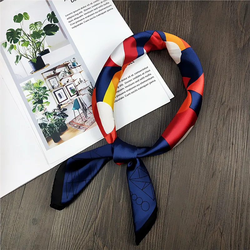 2019 spring summer Women Square scarf Silk satin Head Neck Scarf Skinny Retro Hair Tie Band Small Fashion Square Scarf 60*60cm 2019 spring summer Women Square scarf Silk satin Head Neck Scarf Skinny Retro Hair Tie Band Small Fashion Square Scarf 60*60cm