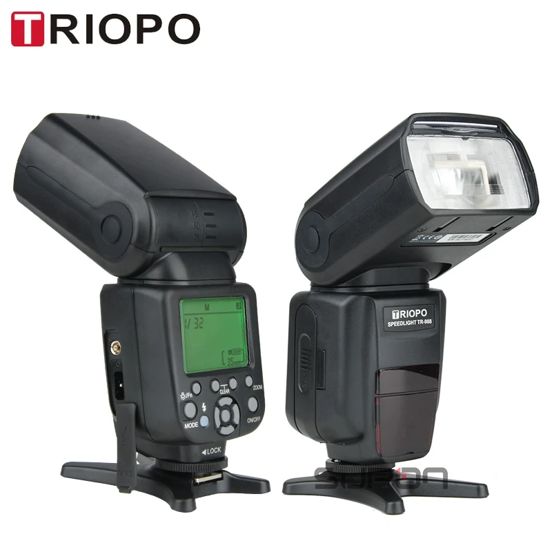 triopo tr 988 flash professional speedlite ttl flash kamera dengan kecepatan tinggi sync untuk canon dan nikon digital slr kamera top jual