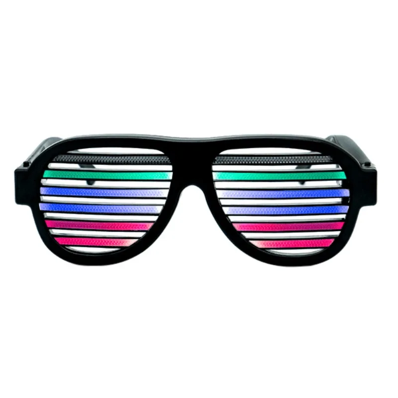 Активированный светильник, очки для управления звуком, голосовые мигающие очки, розовый USB Перезаряжаемый СВЕТОДИОДНЫЙ мигающий очки, звук и музыка - Цвет: As the picture show