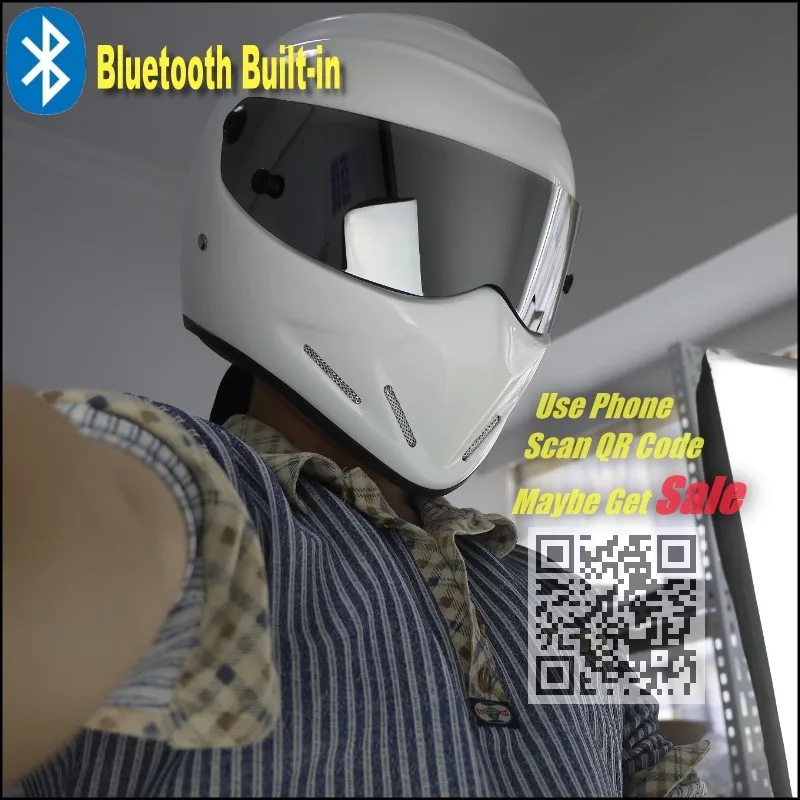 Нововису Стиг белый шлем Встроенный Bluetooth/Capacete каско де с серебристый козырек телефонный звонок Домофон мотоцикл
