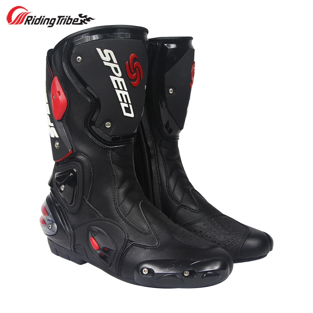 Riding Tribe hombres motocicleta botas antideslizantes a media pierna tobillo buena protección Moto Riding Racing zapatos pie guardias B1001