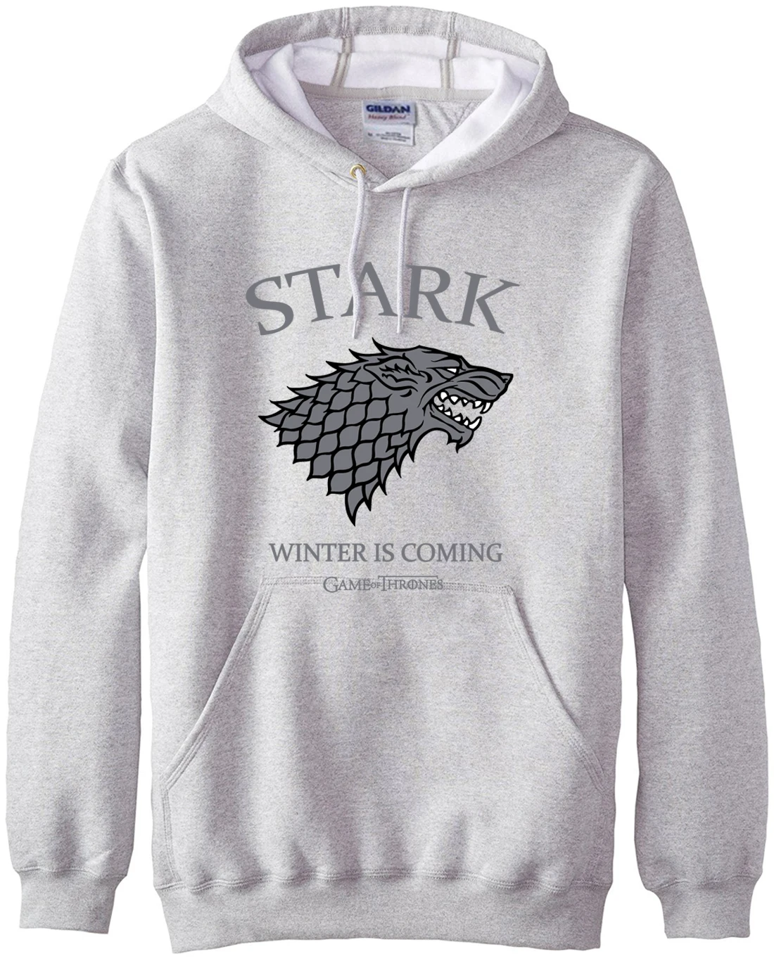 House Stark/зима скоро Игра престолов; мужские толстовки; коллекция года; сезон весна-зима; толстовки с капюшоном; Мужская Флисовая уличная одежда в стиле хип-хоп - Цвет: gray