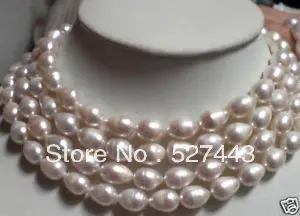 

Wholesale free shipping >>RARE Huge Akoya White Oval Funny Pearls Necklace 100