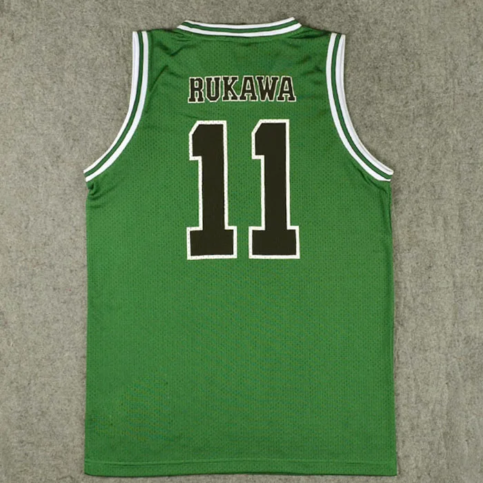SLAM dank Косплей Костюм Shohoku 1-15 Sakuragi Hanamichi Баскетбол Джерси Топы рубашка Спортивная одежда школьная форма баскетбольной команды - Цвет: Green No 11