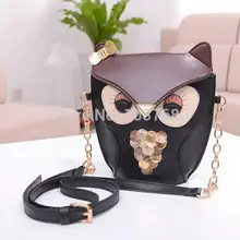 Новинка, женская сумка-мессенджер в стиле ретро с рисунком/милой девочкой Совы из пайеток, переносная женская сумка из искусственной кожи/