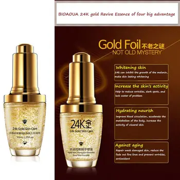 

24K Gold Face Cream Whiten Moisturizing 24 K Gold Day Cream Hydrating 24K Gold Essence Serum For Women Face Skin Care