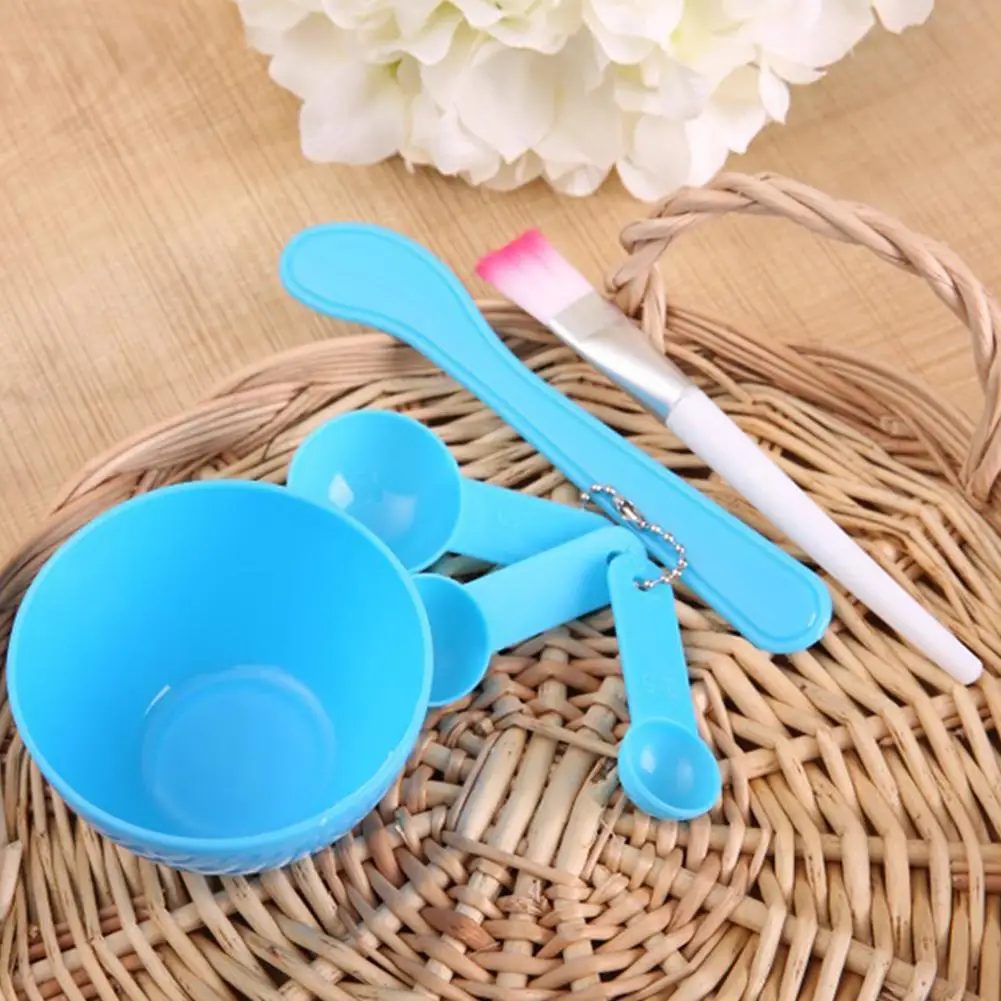 

4Pcs DIY Facial Mask Bowl Mixing Brush Makeup Spoon Face Stick Beauty Tools Set Foundation Powder Brushes Tool For Lady Girl
