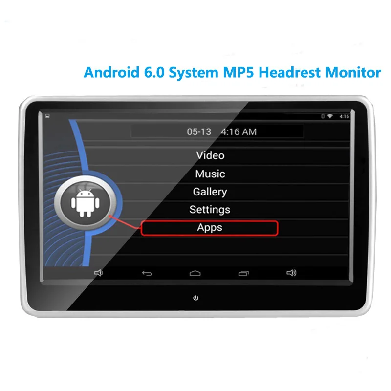 Монитор 10,1 дюйма в автомобиле Android 6,0 подголовник ips сенсорный экран MP5 монитор Поддержка USB/SD/Bluetooth/динамик/wifi автомобильный dvd-плеер - Цвет: 1 monitor only