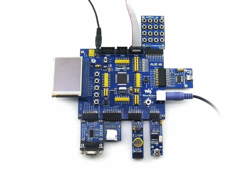 ATMEL AVR макетная плата ATmega128A AU 8 бит RISC ATmega128 комплект + 9 комплектов аксессуаров =