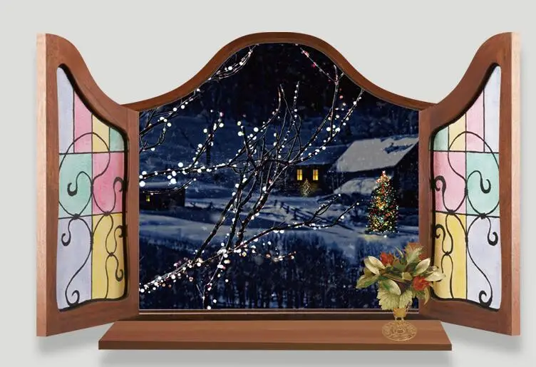 Snow Covered Landscape In Winter Night 3D DIY Wall Sticker Nursery Kids Room Wall Decals wall ...