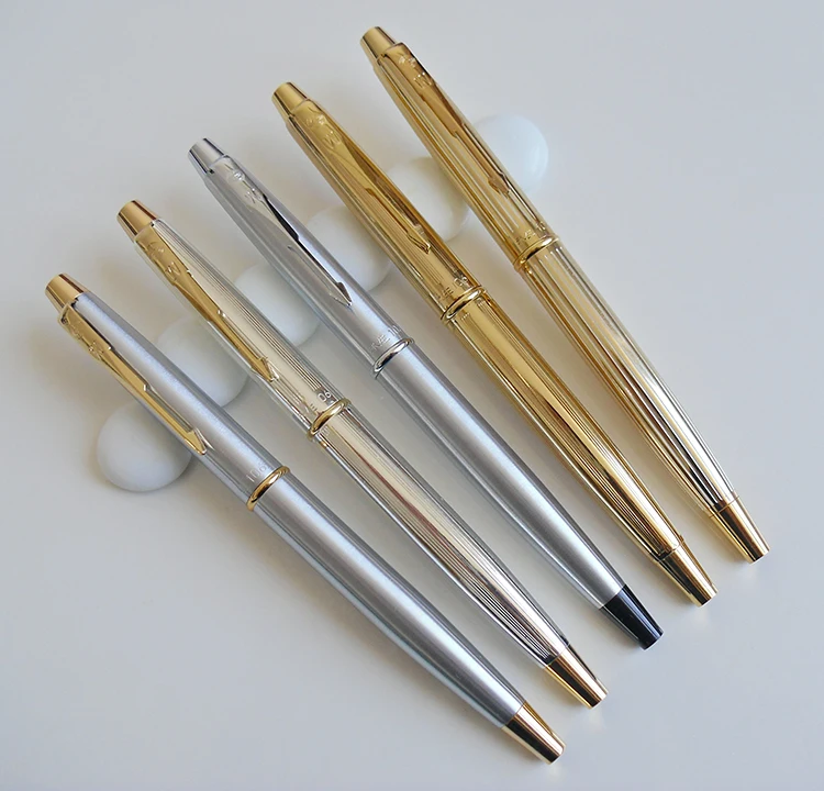 

1-Piece WingSung Silver Gold Full Steel 90s Fountain Pen Hooded Nib 0.5mm Ink Pen Stationery School Office Supplies