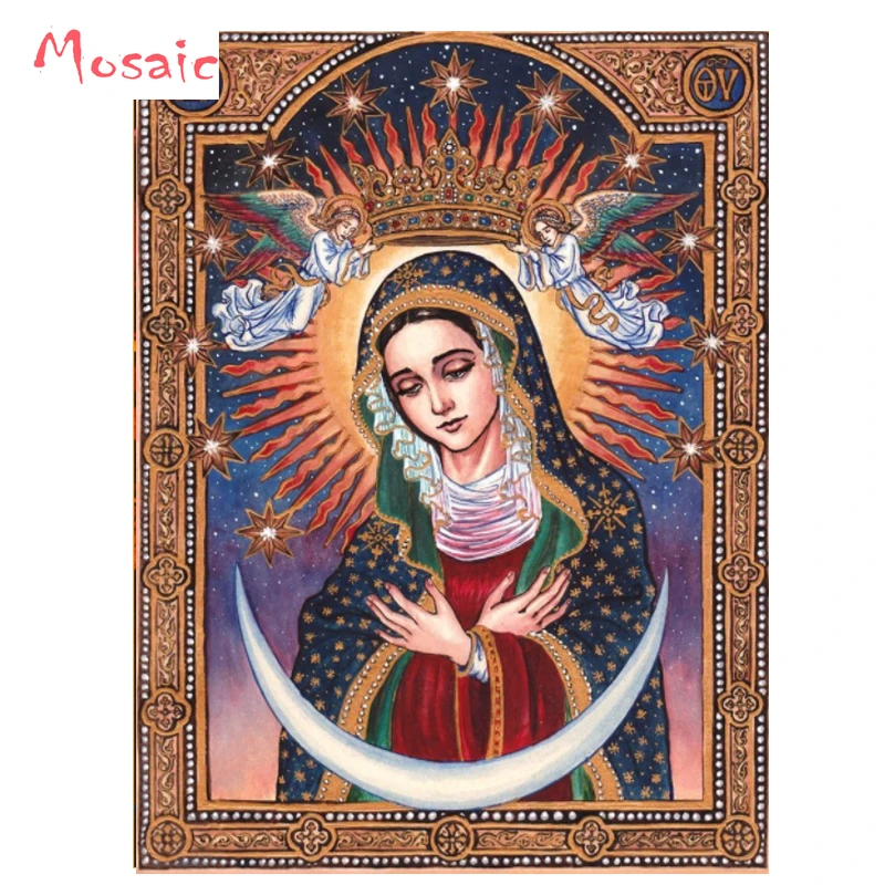 

5D DIY Diamond Painting Cross Stitch"Virgin Mary Our Lady Guadalupe"Diamond Embroidery Full Drill Square Picture Of Rhinestone