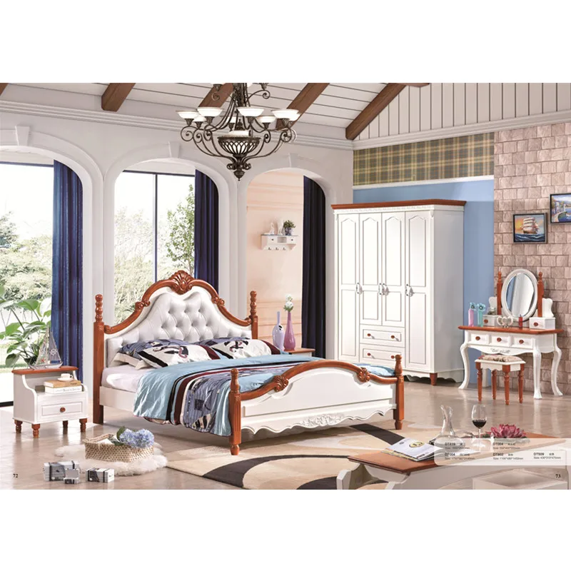 Us 759 0 0425 Cheap High Quality Mediterranean Color Wooden Bed Designs In Bedroom Sets From Furniture On Aliexpress