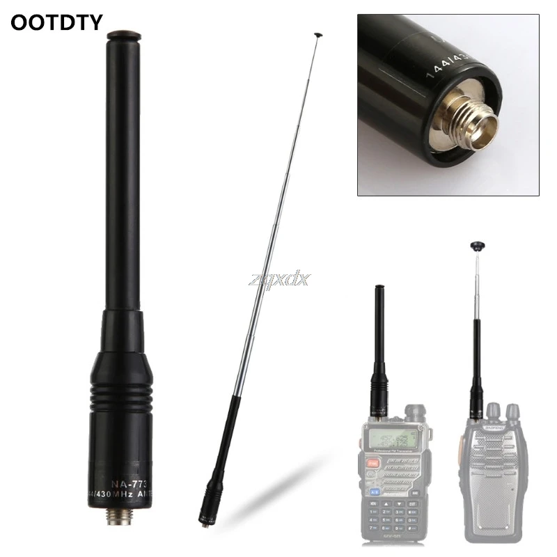 Бесплатная доставка OOTDTY антенна NA 773 со SMA женский Dual Band 144/430MHz Baofeng переговорные UV