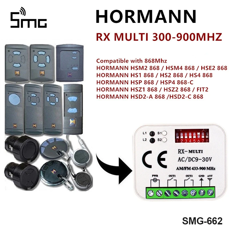 868 МГц приемник дистанционного управления для гаражных ворот для HORMANN HS1 HS2 HS4 HSM2 HSM4 HSZ1 HSZ2 HSP4 пульт дистанционного управления для командного гаража