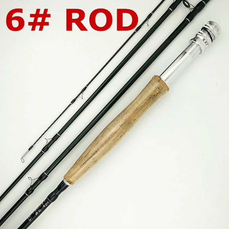 2.7m 9 feet 6# 8# power Green Color Fly Fishing Rod carbon fiber 4