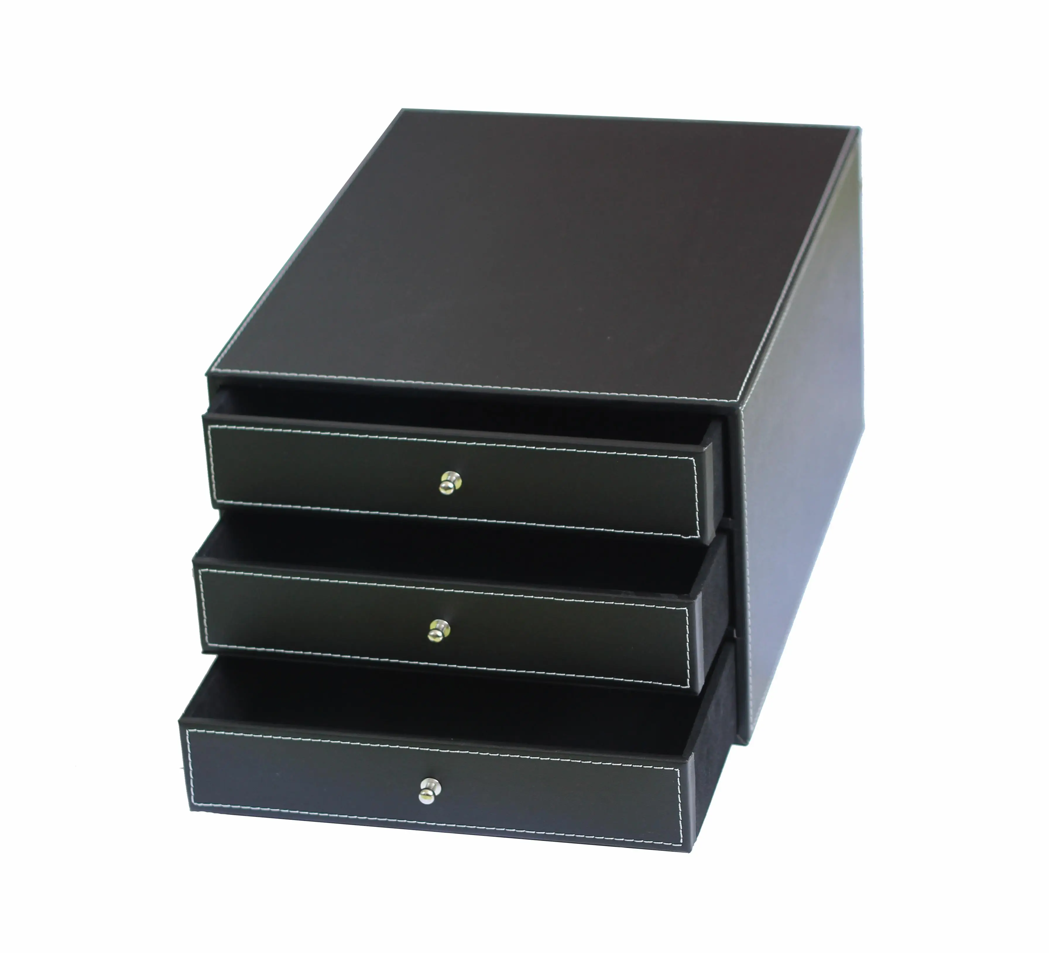 Small Leather Three Pumping Drawer File Cabinet Office Document