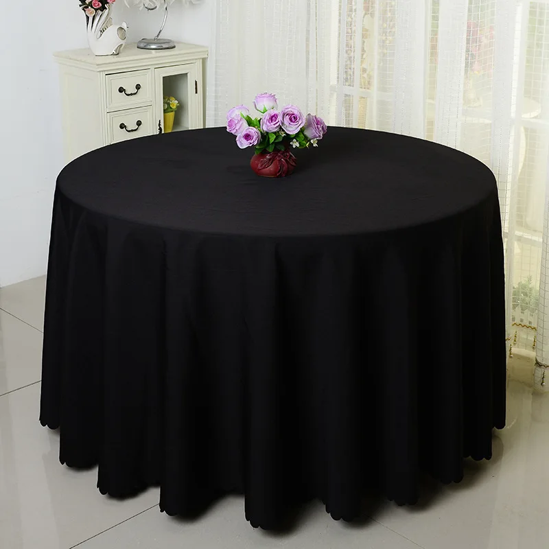 10pcs Black 100 Polyester Visa Round Table Cloths Wedding Table Covers