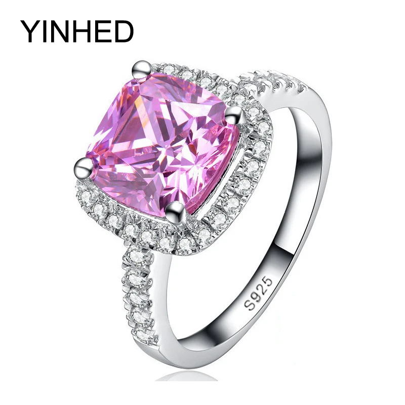 yinhed brand wedding ring stamp s925 princess cut 4 carat pink cz diamant engagement rings for - Princess Wedding Ring yinhed brand wedding ring stamp s925 princess cut 4 carat pink cz diamant engagement rings for - Princess Wedding Ring